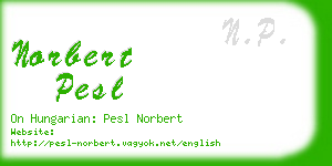norbert pesl business card